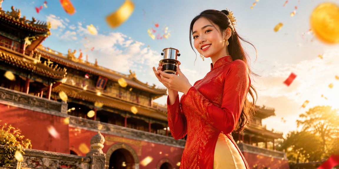 Người dùng tại Huế ngồi uống cà phê và kiểm tra lệnh rút tiền VIP trên điện thoại