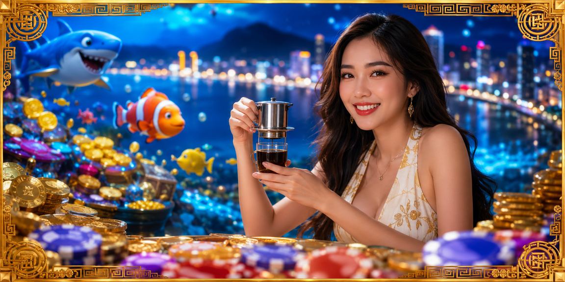 Người dùng tại Quy Nhơn nhâm nhi cà phê và thưởng thức trò chơi casino trực tuyến trên laptop